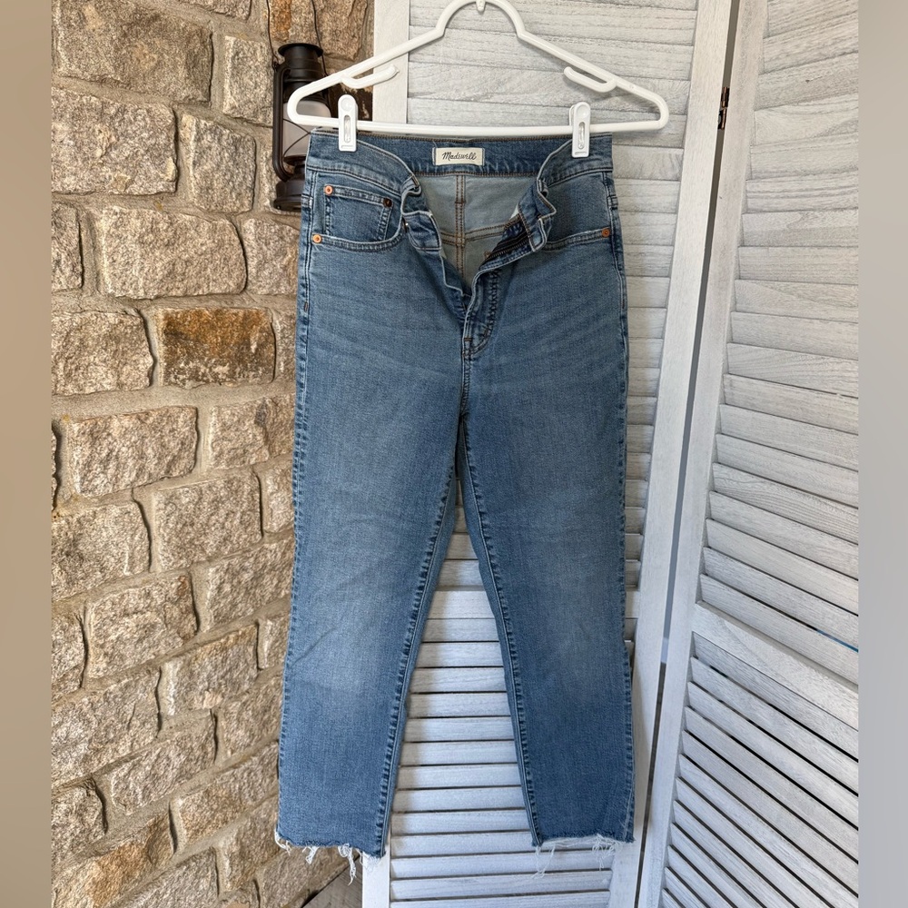 Madewell The Perfect Vintage Jean Distressed Jeans Frayed Hem size 26